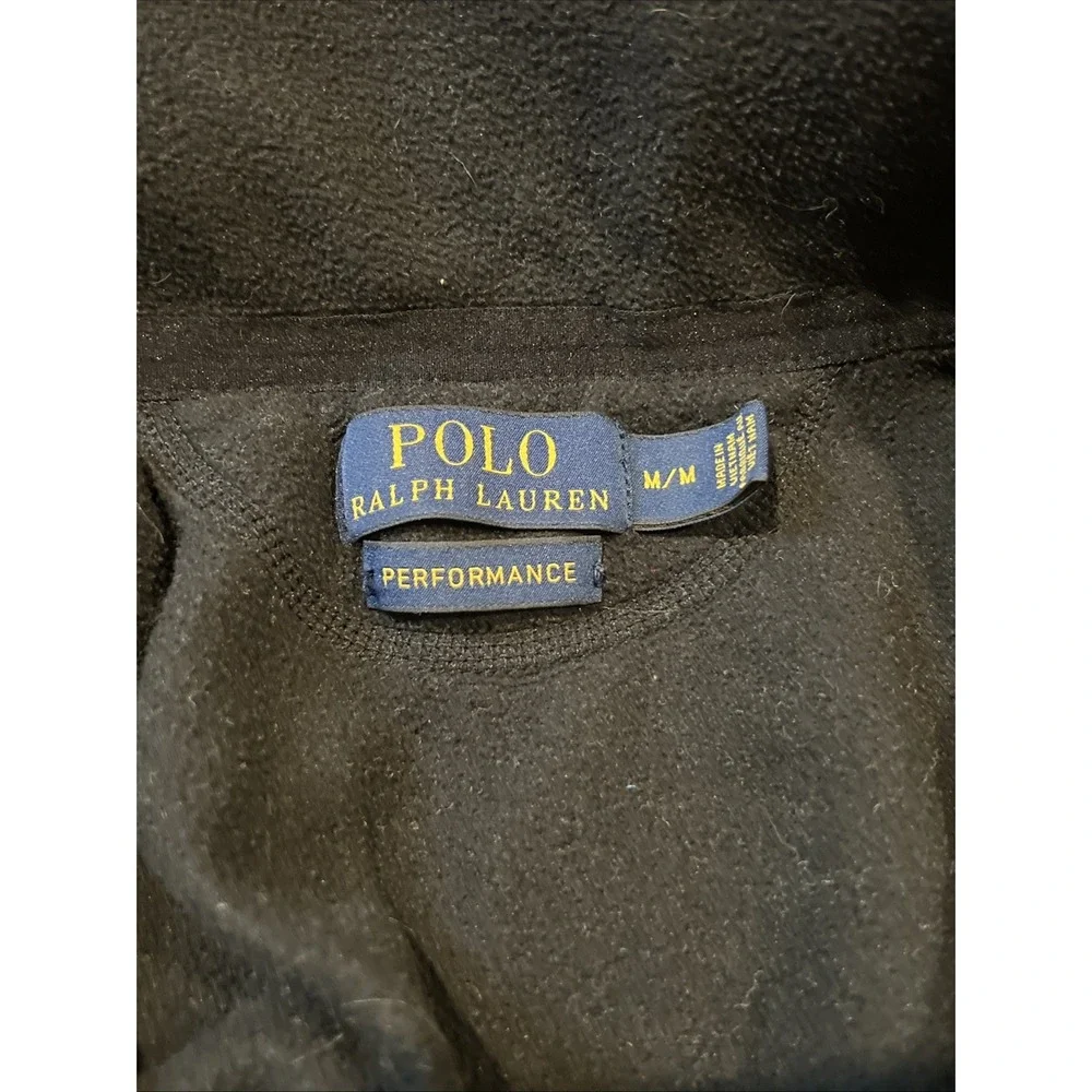 Polo Ralph Lauren Performance Micro Fleece Soft Jacket 1/2 Zip Up Size M Black